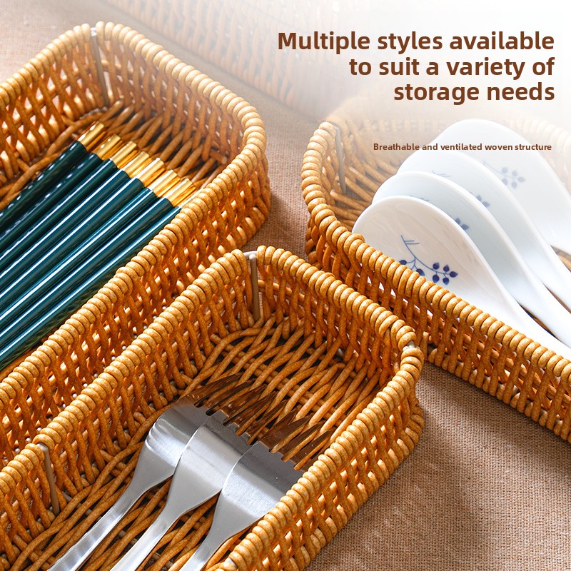 Commercial Kitchen Knife Storage - Imitacja rattanu, nóż i widelec, warzywa,
