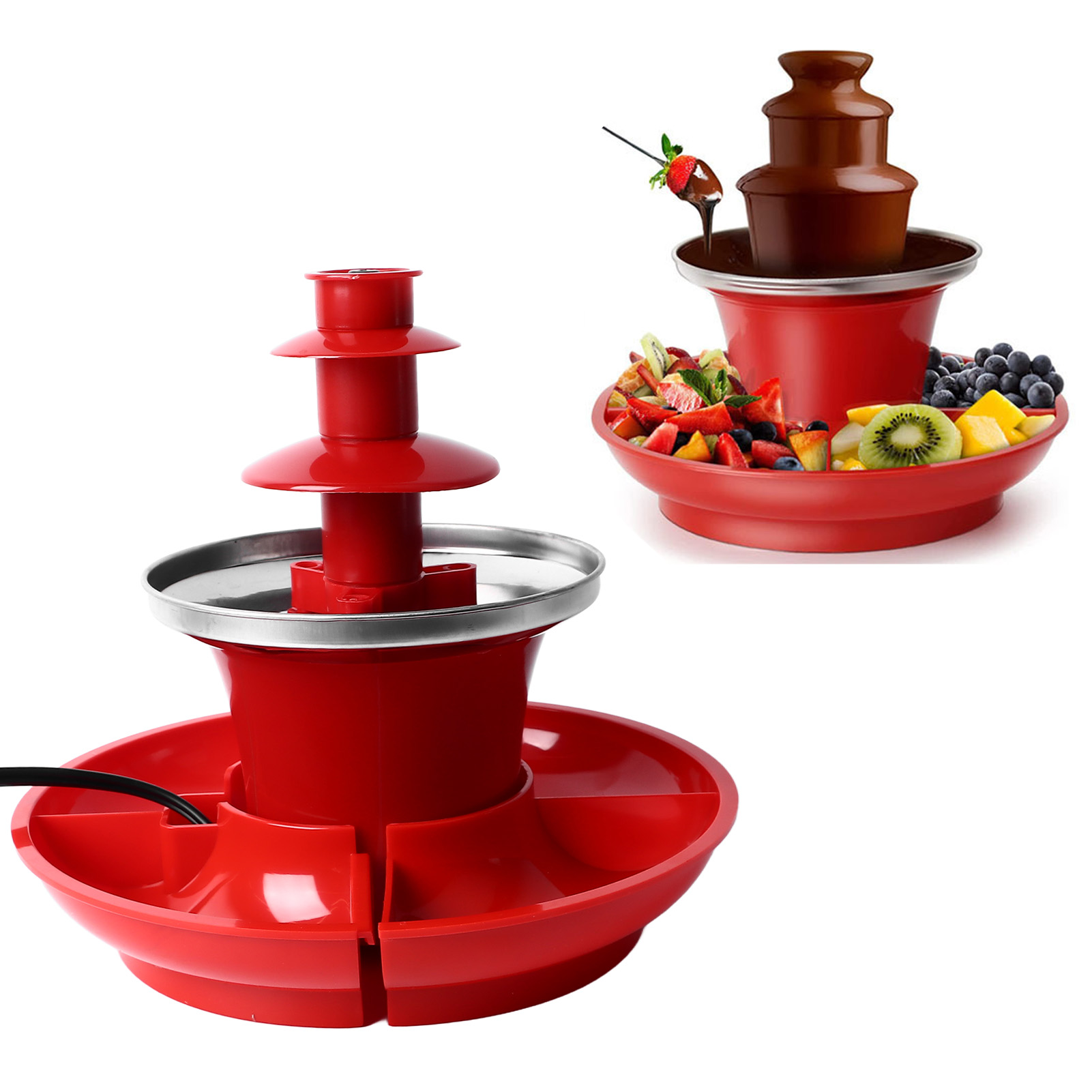 Chocolate Fountain Commercial - Fontanna do czekolady z 3 warstwami,