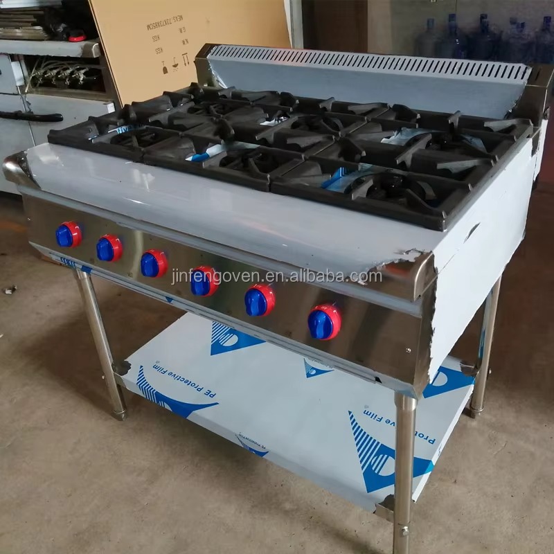 Commercial Kitchen Stove - Profesjonalny sprzęt kuchenny do gastronomii, 6-palnikowa