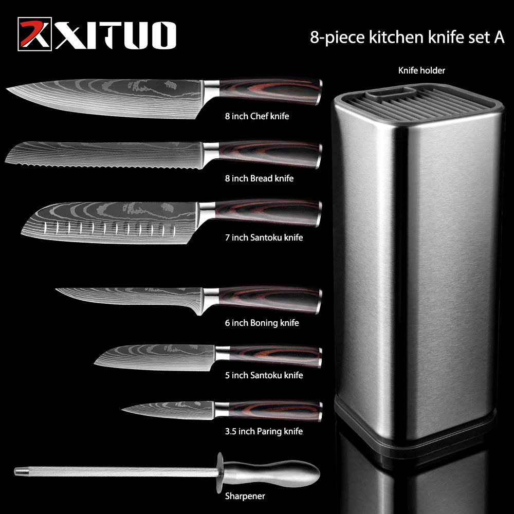 Commercial Kitchen Knife Holder - Zestaw noży szefa kuchni 1-8 SZTUK