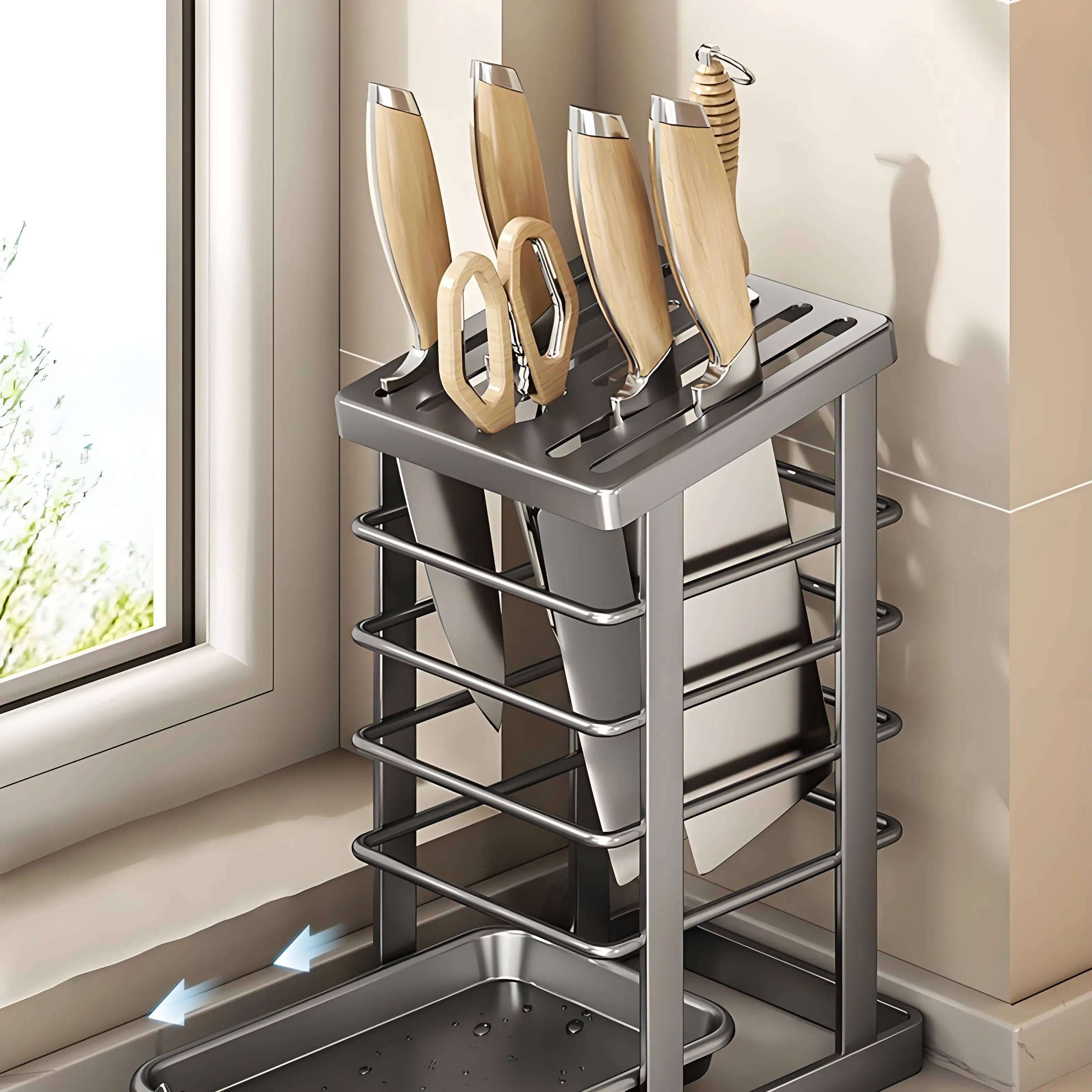 Stojak na noże ze stali nierdz – Commercial Kitchen Knife Holder recenzja i cena