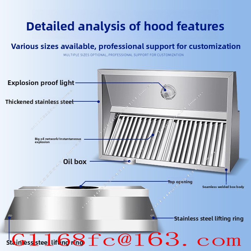 Okap ze stali nierdzewnej do k – Commercial Kitchen Exhaust Hood recenzja i cena